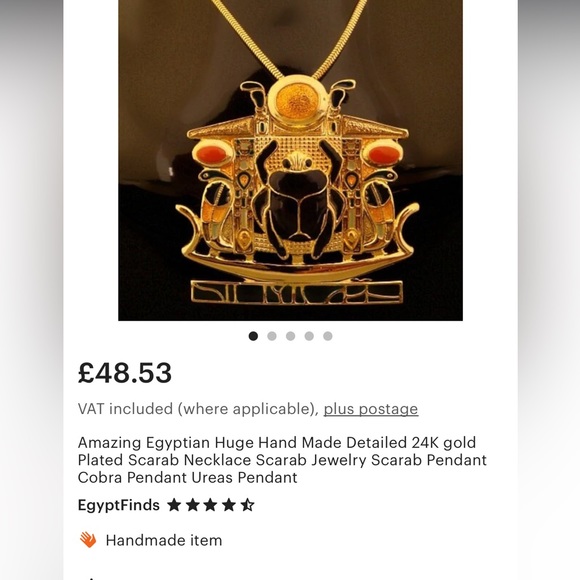 Egyptian revival scarab charm - Picture 4 of 4